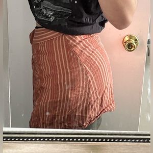 Striped Pink Wrap Skirt